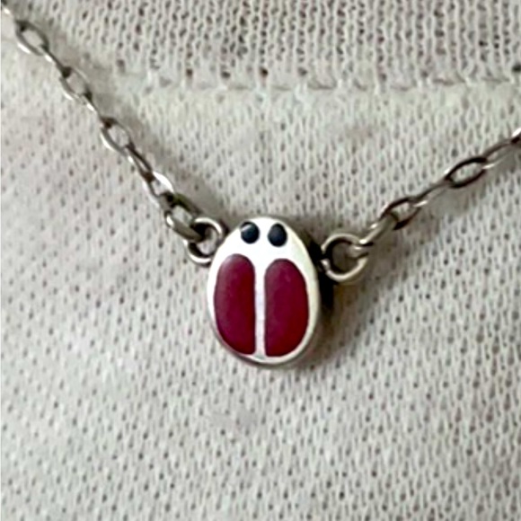 🇮🇹 Silver Children’s Necklace With Red Ladybug - Picture 3 of 16